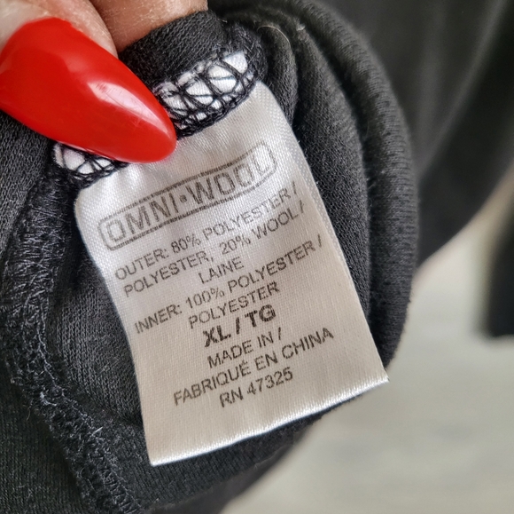 Omni Wool Omniwool men's Base layer Long Sleeve Shirt Size XL Black - Picture 5 of 5